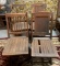 Group of four vintage wooden folding chairs