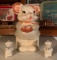 Vintage cookie jar + pig salt and pepper shakers