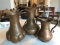 Group of 3 antique copper pitchers