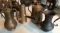 Group of 4 antique copper tea pots and vases