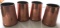 Four copper mugs