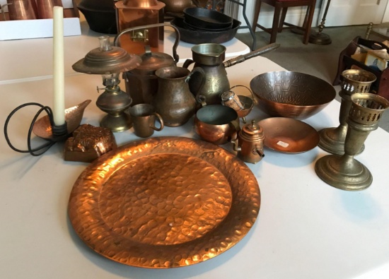 Group of vintage copper items