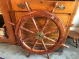 Large Wooden Ship's Wheel