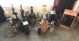 Large group of old glass bottles and more