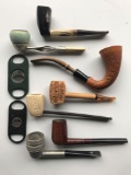 Group of 7 tobacco pipes and more