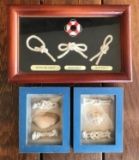 Three piece group of nautical themed shadowbox decor