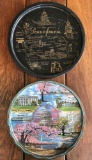 Group of 2 tin souvenir trays-Pennsylvania and Washington DC