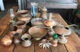 Group of 20+ assorted copper and brass decorative pieces