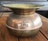Vintage copper and brass Pony Express spittoon