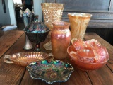 Group of 12 assorted Carnival Glass pieces