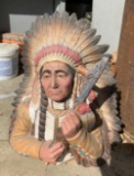 Native American Indian porcelain statue