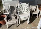 Group of plastic patio furniture