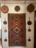 Group of Vintage/antique copper items and antique rug