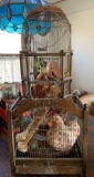 Antique wood and wire bird cage