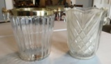 Group of 2 vintage glass ice buckets/vases