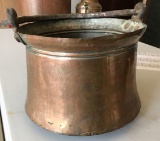 Antique copper pot with handle