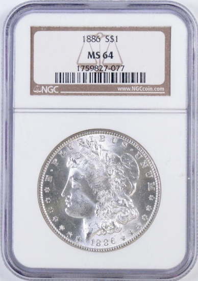 1886 P Morgan Silver Dollar (NGC) MS64.