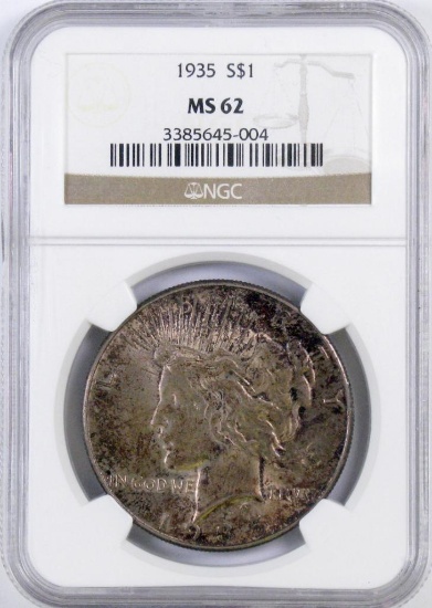 1935 P Peace Silver Dollar (NGC) MS62.