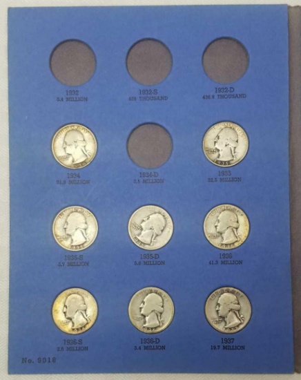 Group of (30) Washington Silver Quarters in Whitman Folder.