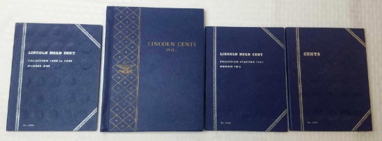Group of (4) Whitman Lincoln Wheat & Memorial Cent Folders.