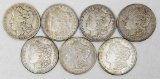 Group of (7) Morgan Silver Dollars.