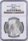 1885 P Morgan Silver Dollar (NGC) MS63.