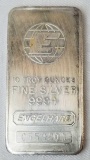 Engelhard 10oz. .999 Fine Silver Ingot / Bar.