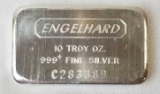 Engelhard 10oz. .999 Fine Silver Ingot / Bar.