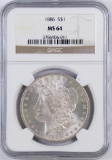 1886 P Morgan Silver Dollar (NGC) MS64.