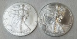 Group of (2) 2018 American Silver Eagle 1oz.