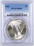 1922 P Peace Silver Dollar (PCGS) MS64.