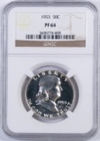 1953 P Franklin Silver Half Dollar (NGC) PF64.