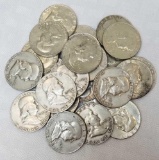 Group of (24) Franklin Silver Half Dollars.