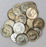 Group of (21) 40% Silver Kennedy Half Dollars.