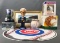 Group of 7 Baseball items- baseballs, Harry Caray bobble head, Salt and pepper shakers and more
