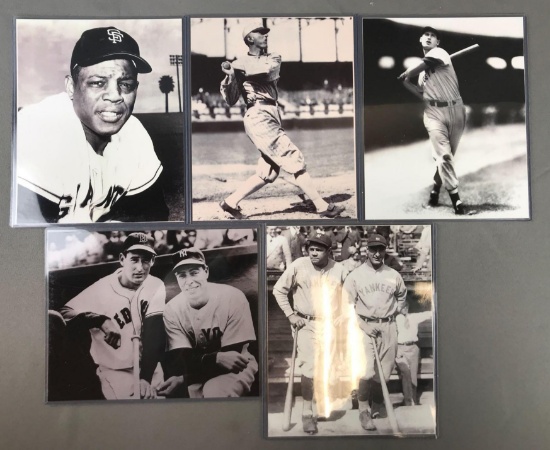 Group of five photos baseball legends