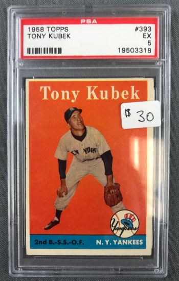 1958 Topps # 393 NY Yankee Tony Kubek baseball card