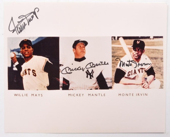 Signed Mantle, Mays, and Irvin Photograph