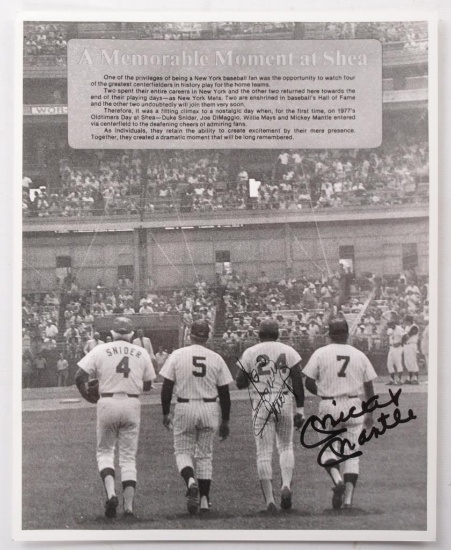 Signed Mickey Mantle and Willie Mays Photograph