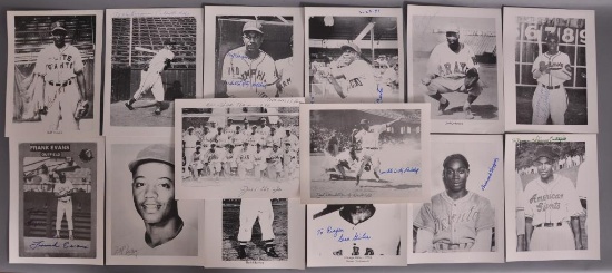 Group of 14 Nergro League Baseball Players Signed Photographs