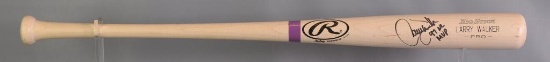 97 National League MVP Larry Walker Signed Game Baseball Bat