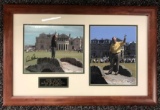 Framed, autographed Arnold Palmer and Jack Nicklaus photos