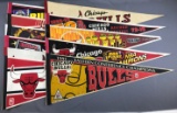 Group of 11 Chicago Bulls pennants