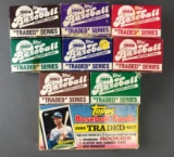 Group of 9 boxes Topps Traded baseball cards