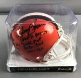 Autographed Jim Brown mini helmet