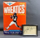 Vintage wheaties box and Walter Payton signature