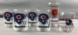 Group of 6 Chicago Bears glasses