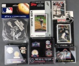 Group of 7 pieces Chicago White Sox collectibles-pins, cards, coasters