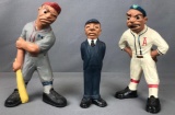 Group of 3 vintage 1941 baseball statuettes