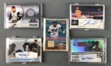 Group of 5 Baseball cards-Game Worn Jersey and Signature